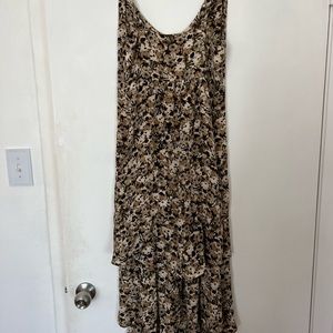 Banana Republic Neutral Floral Asymmetrical Dress in size 4